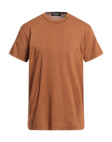Dsquared2 Man T-shirt Brown Size M Cotton