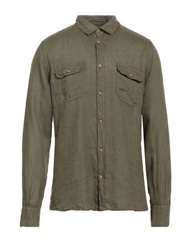 Glanshirt Man Shirt Military Green Size 16 Linen