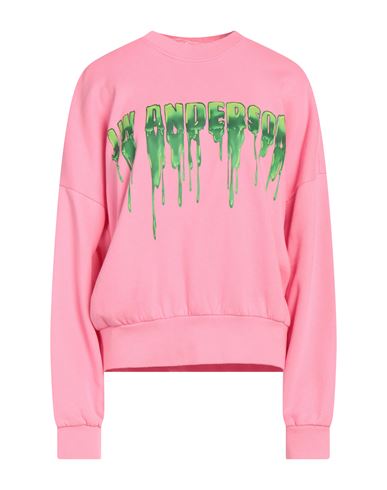 Jw Anderson Sweatshirt Aus Baumwollfleece Mit Print In Pink
