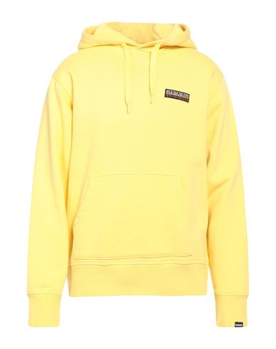 Napapijri Man Sweatshirt Yellow Size M Cotton, Polyester