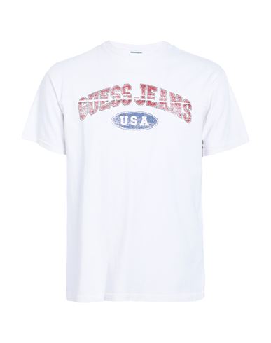 Guess Man T-shirt White Size L Cotton