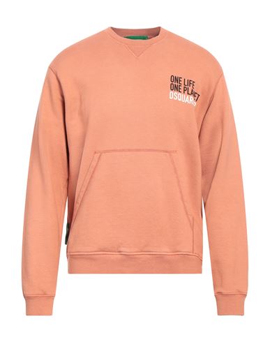 Dsquared2 Man Sweatshirt Salmon Pink Size M Cotton, Elastane