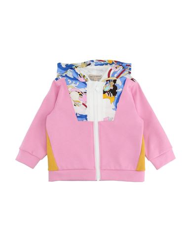 Pucci Newborn Girl Sweatshirt Pink Size 3 Cotton, Polyamide In Pink