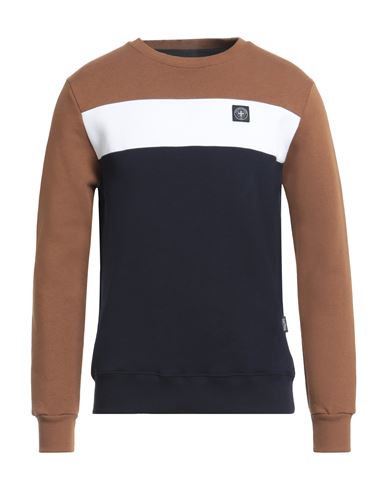 Shop Three Stroke Man Sweatshirt Khaki Size M Cotton, Polyester In Beige