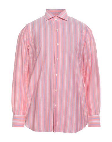 Finamore 1925 Man Shirt Salmon Pink Size 15 ¾ Cotton