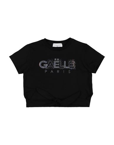 Gaelle Paris Babies' Gaëlle Paris Toddler Girl T-shirt Black Size 4 Cotton, Elastane