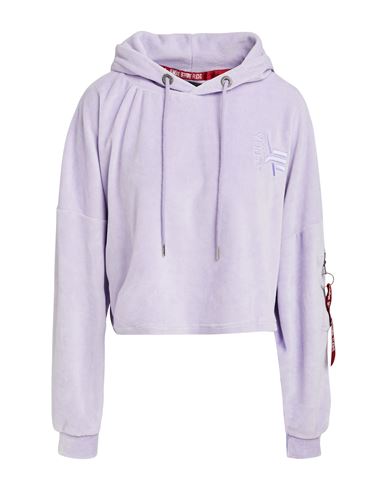 Shop Alpha Industries Woman Sweatshirt Lilac Size M Polyester In Purple