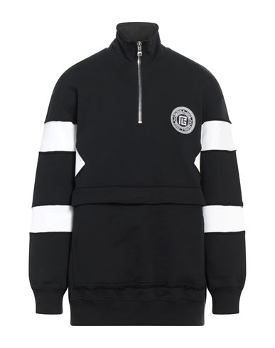 Balmain Man Sweatshirt Black Size M Cotton