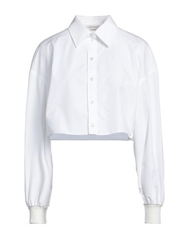 Alexander Mcqueen Woman Shirt White Size 6 Cotton, Silk, Polyamide, Elastane