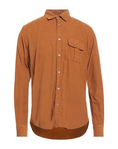 Glanshirt Man Shirt Camel Size 16 Cotton In Beige