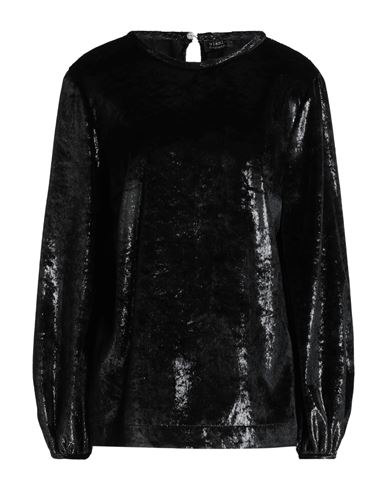 Organic Cotton Shoulder Cut-out Sweatshirt Woman Sweatshirt Black Size L Organic cotton