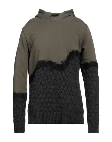 Lucques Man Sweatshirt Military Green Size 40 Merino Wool, Cotton
