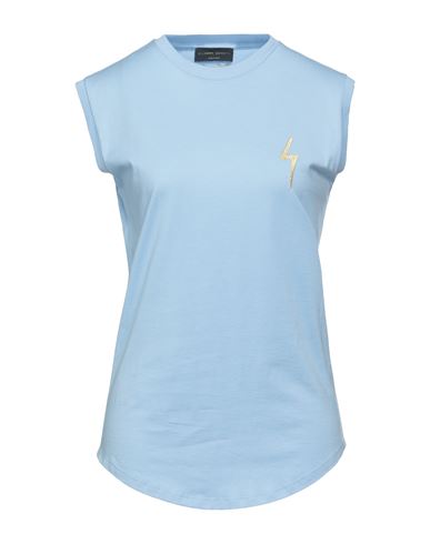 Shop Giuseppe Zanotti Woman T-shirt Sky Blue Size Xl Cotton