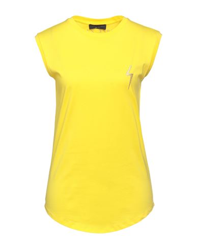 Shop Giuseppe Zanotti Woman T-shirt Yellow Size M Cotton