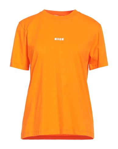 Msgm Woman T-shirt Orange Size Xl Cotton