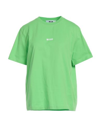 Msgm Woman T-shirt Green Size S Cotton