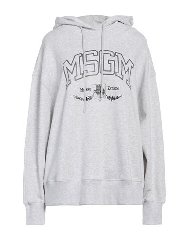 Msgm Woman Sweatshirt Light Grey Size Xl Cotton