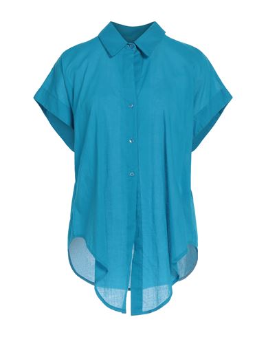 Dixie Woman Shirt Turquoise Size M Cotton In Blue