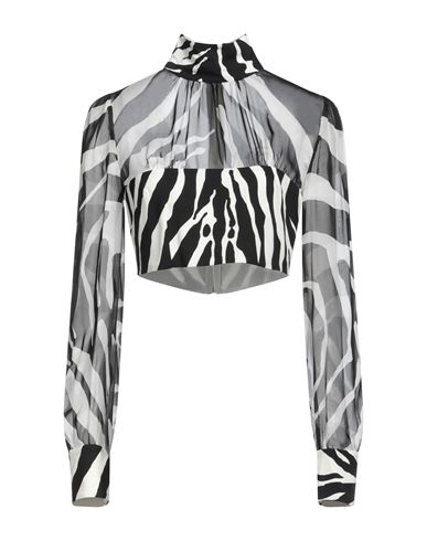 Dolce & Gabbana Woman Top Black Size 10 Silk, Viscose, Elastane In Black