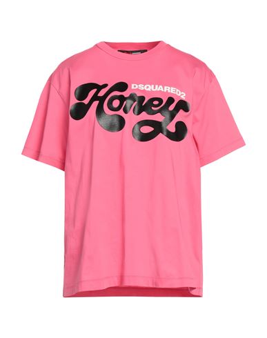 Dsquared2 Woman T-shirt Fuchsia Size 4 Cotton In Pink