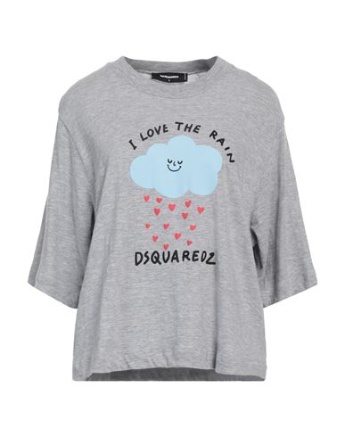 Dsquared2 Woman T-shirt Light Grey Size M Cotton, Viscose