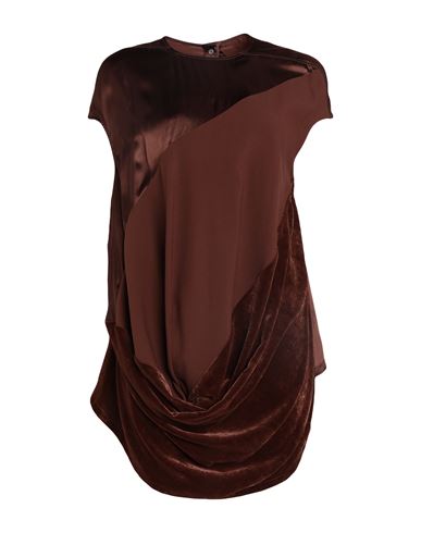 Shop Rick Owens Woman Top Cocoa Size 8 Cupro In Brown
