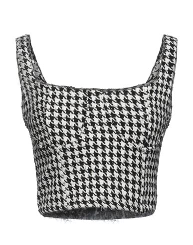 Vanessa Scott Woman Top White Size S Polyester, Wool In Black