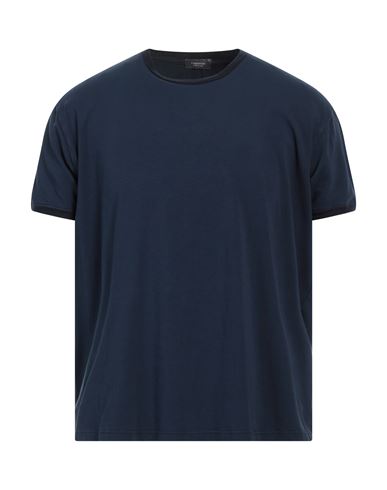 Rossopuro Man T-shirt Midnight Blue Size 3 Cotton, Elastane