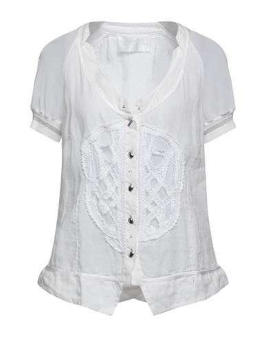 Elisa Cavaletti By Daniela Dallavalle Woman Shirt Ivory Size 10 Linen, Viscose, Elastane In White