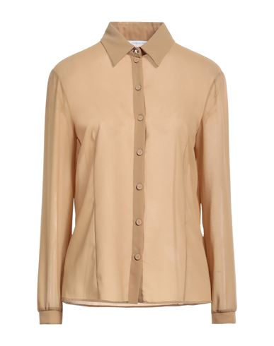 Patrizia Pepe Woman Shirt Camel Size 8 Polyester In Beige