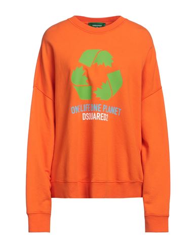 Dsquared2 Woman Sweatshirt Orange Size Xs Cotton