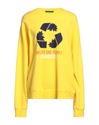 Dsquared2 Woman Sweatshirt Yellow Size Xs Cotton
