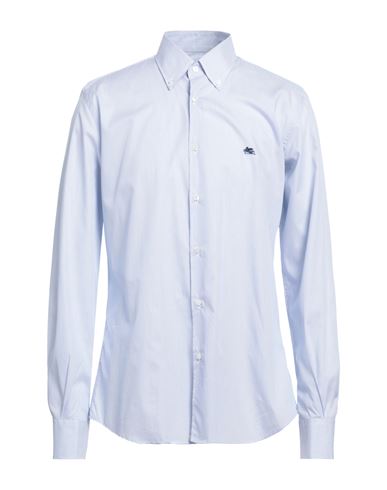 Etro Man Shirt Light Blue Size 18 Cotton