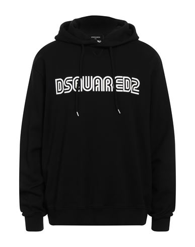 Shop Dsquared2 Man Sweatshirt Black Size M Cotton, Elastane