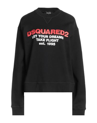 Dsquared2 Woman Sweatshirt Black Size Xl Cotton