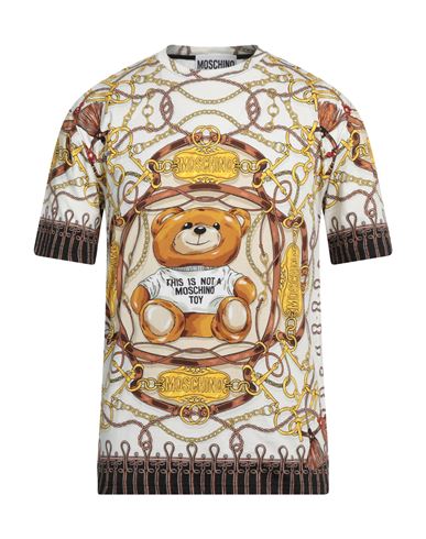 Moschino Man T-shirt Ivory Size Xl Cotton In White