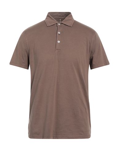 Alley Docks 963 Man Polo Shirt Light Brown Size L Cotton In Beige