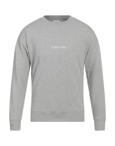 Calvin Klein Man Sweatshirt Light Grey Size S Cotton, Polyester, Elastane