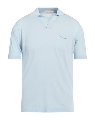 Filippo De Laurentiis Man Sweater Sky Blue Size 38 Cotton