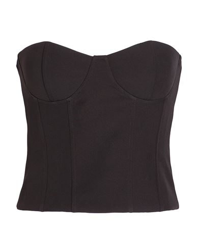 8 By Yoox Bustier Corset Top Woman Top Black Size 12 Polyester, Elastane