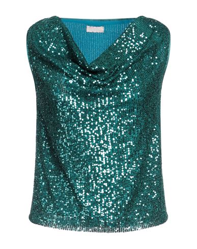 Liu •jo Woman Top Deep Teal Size 6 Polyester In Green