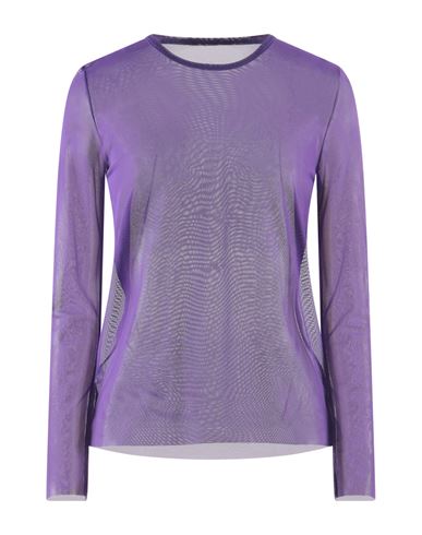 Douuod Woman T-shirt Dark Purple Size 2 Polyamide, Elastane