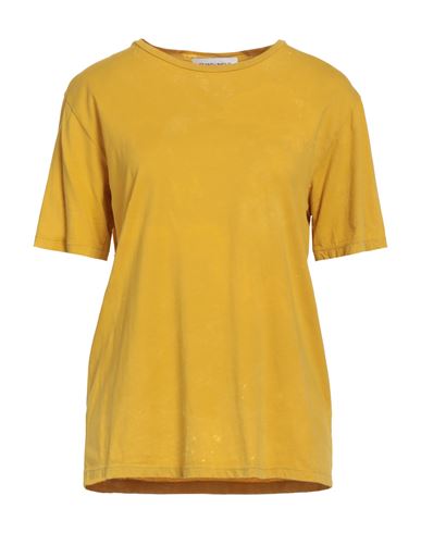 Brand Unique Woman T-shirt Ocher Size 2 Cotton In Yellow