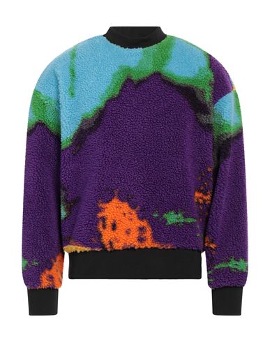 Shop Msgm Man Sweatshirt Purple Size 38 Polyester, Acrylic