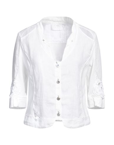 Elisa Cavaletti By Daniela Dallavalle Woman Blazer White Size 6 Linen, Cotton, Elastane, Viscose, Me