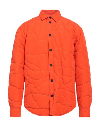 Msgm Man Shirt Orange Size 16 Polyester