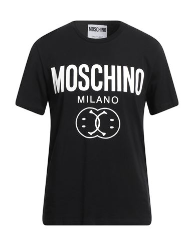 Moschino Man T-shirt Black Size 40 Cotton, Elastane