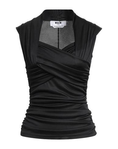 Msgm Woman T-shirt Black Size 4 Acetate