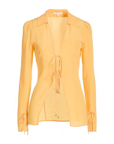 Patrizia Pepe Woman Shirt Mandarin Size 6 Silk In Orange