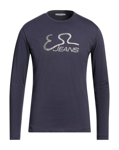 Yes Zee By Essenza Man T-shirt Navy Blue Size M Cotton